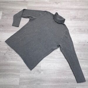 Lane Bryant Womens Gray Ribbed Turtleneck Sweater Plus Size 22/24 Long Sleeve